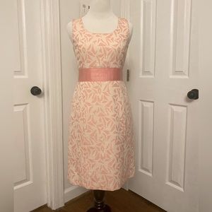 Ann Taylor pink brocade dress.